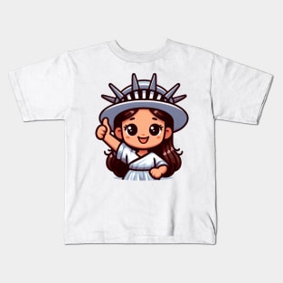 A Whimsical Tribute to American Culture in Cartoon Style T-Shirt Kids T-Shirt